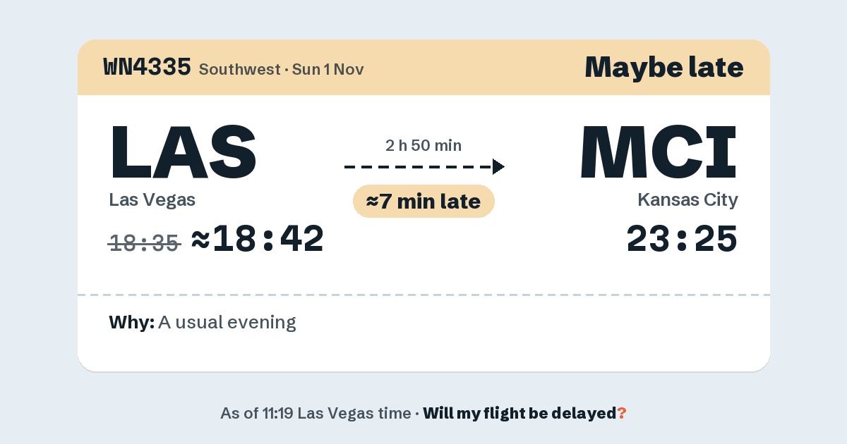 Link preview: WN4335 lands about 23:22