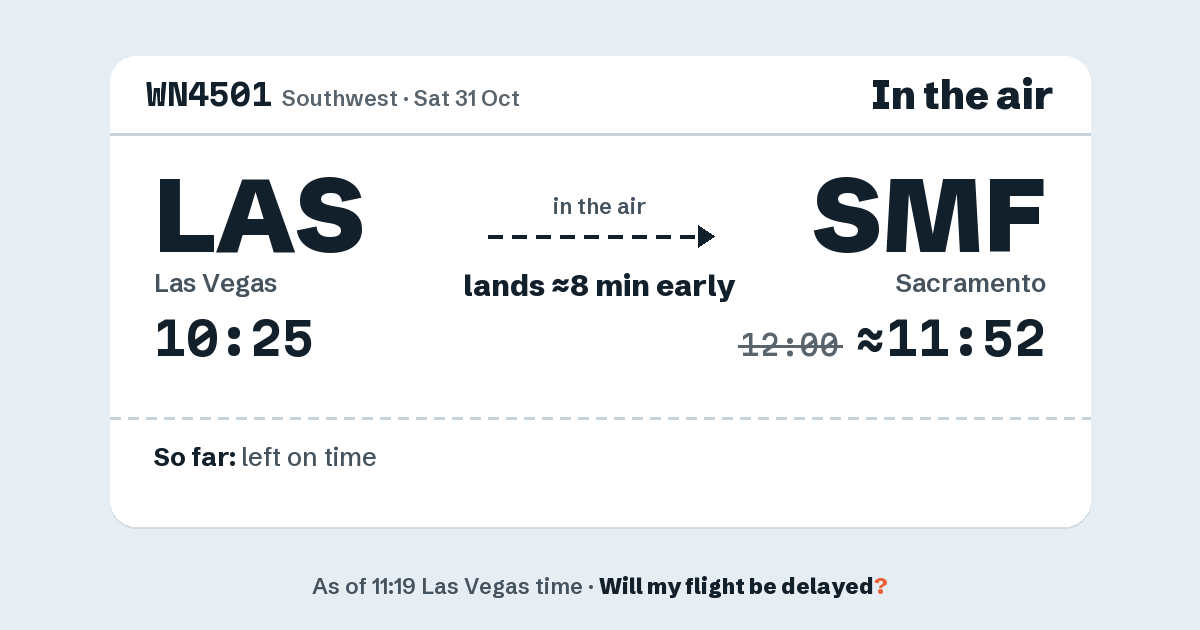Link preview: WN4501 lands about 11:52