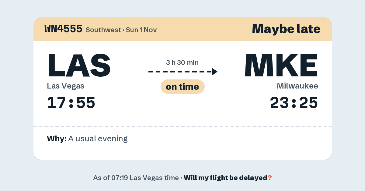 Link preview: WN4555 lands about 23:24