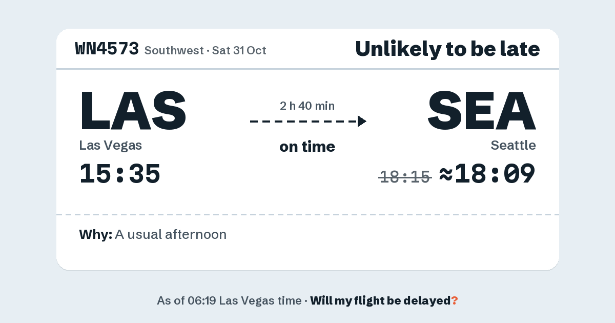 Link preview: WN4573 lands about 18:09