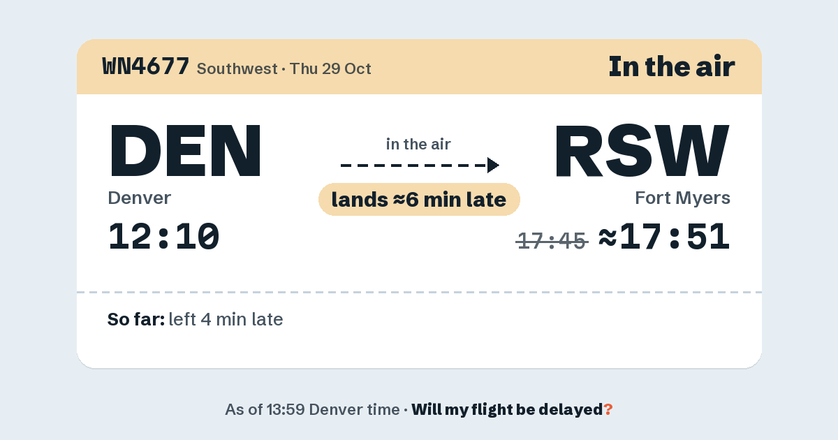 Link preview: WN4677 lands about 17:51