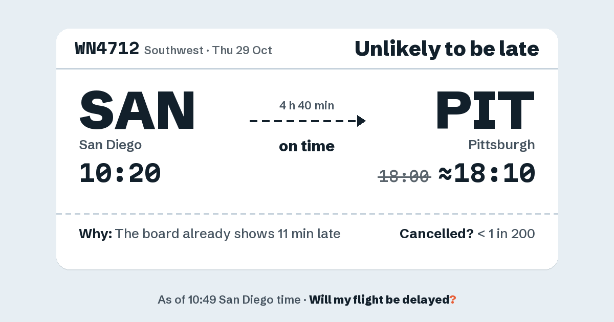 Link preview: WN4712 lands about 18:11