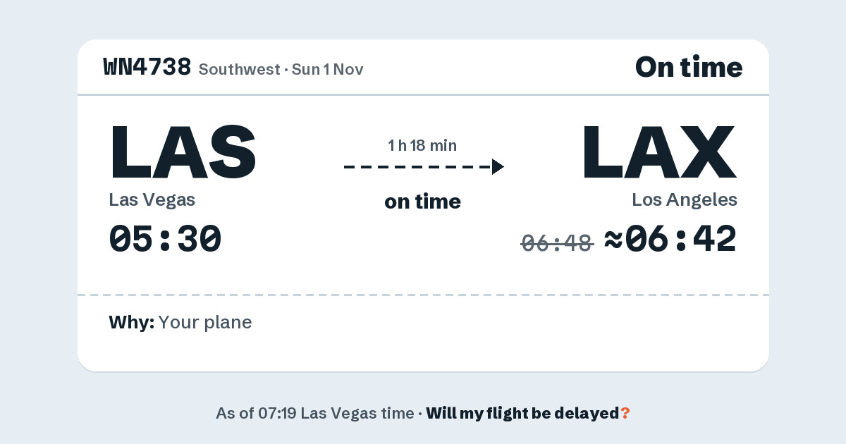 Link preview: WN4738 lands about 06:42
