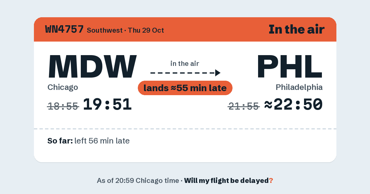 Link preview: WN4757 lands about 22:48