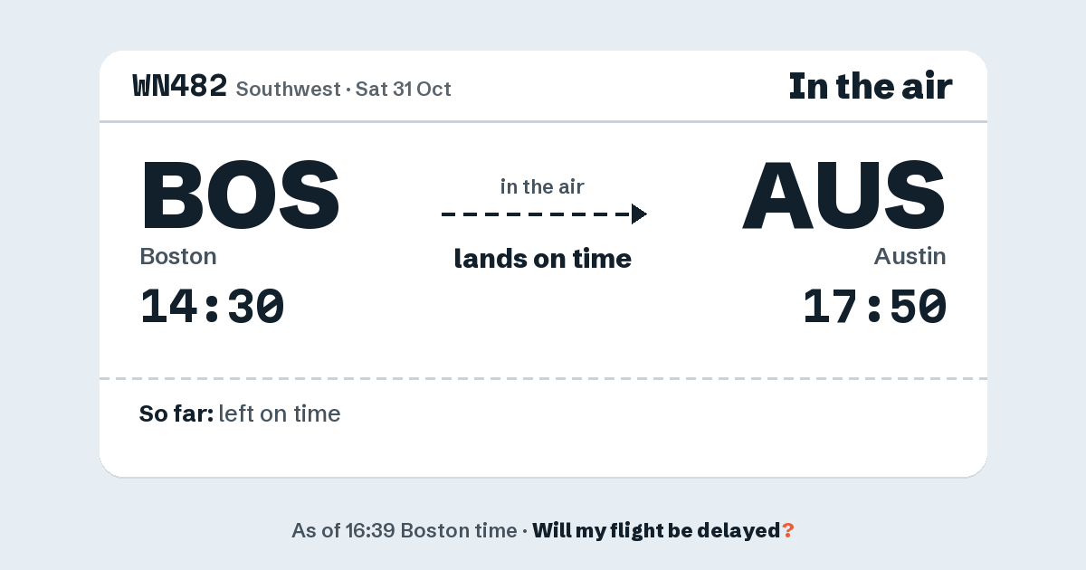 Link preview: WN482 lands about 17:47