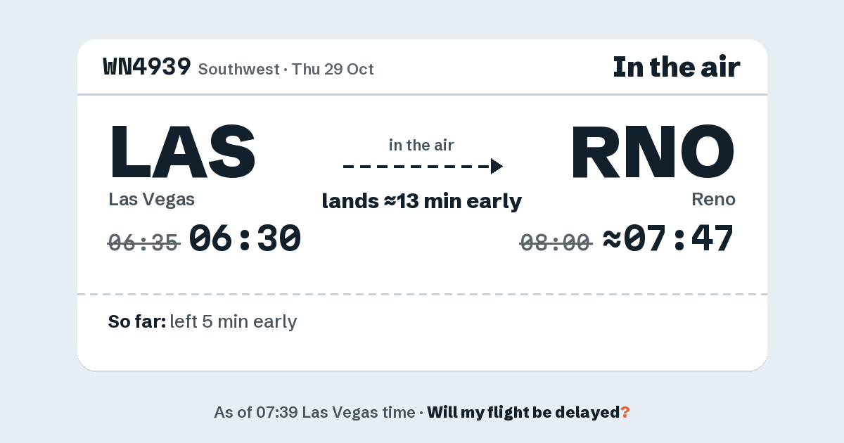 Link preview: WN4939 lands about 07:47