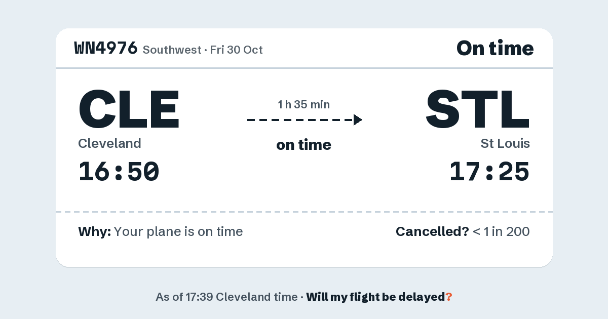 Link preview: WN4976 lands about 17:21