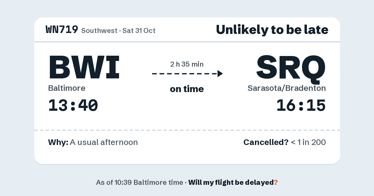 Link preview: WN719 lands about 16:12
