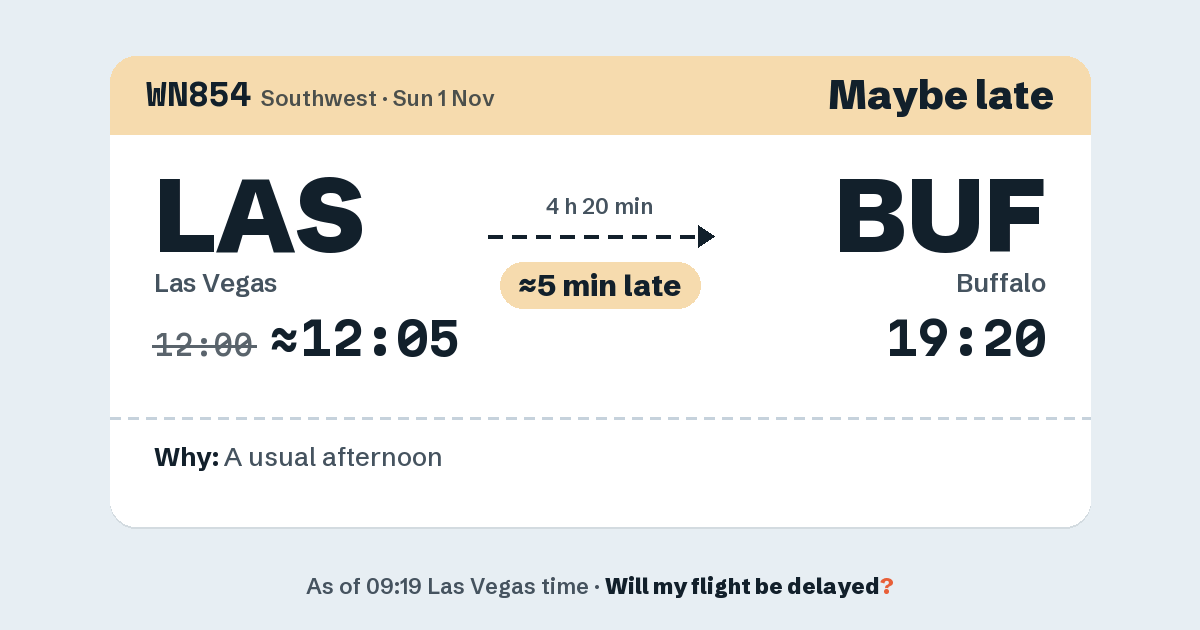 Link preview: WN854 lands about 19:18