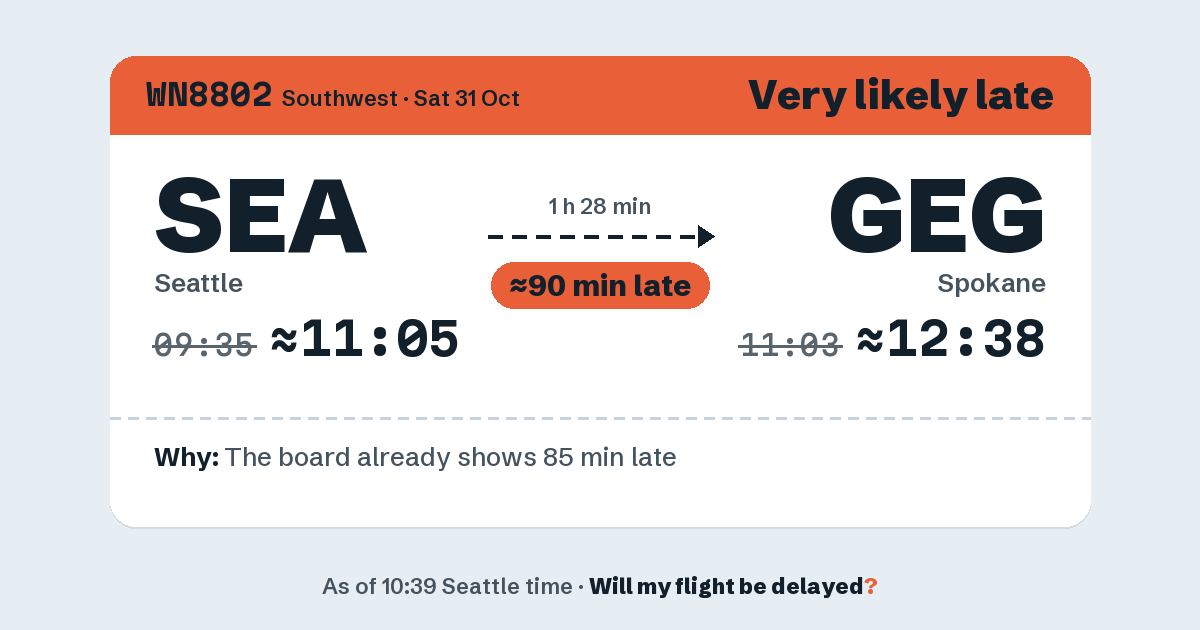 Link preview: WN8802 lands about 12:36