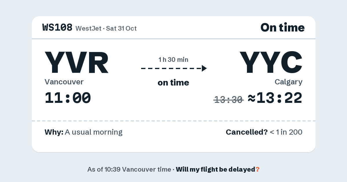 Link preview: WS108 lands about 13:22