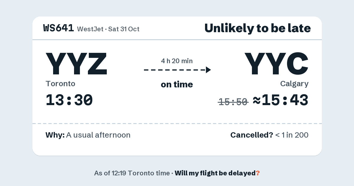 Link preview: WS641 lands about 15:43