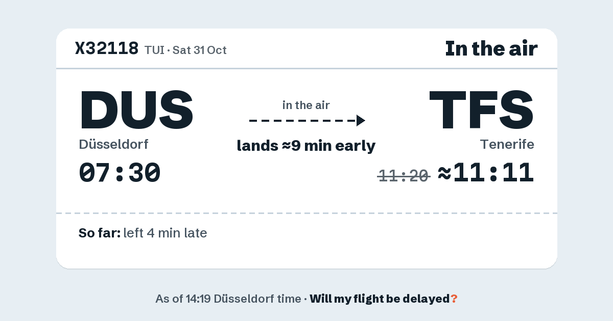 Link preview: X32118 lands about 11:11