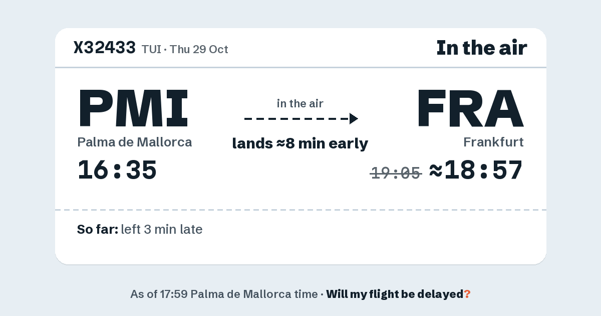 Link preview: X32433 lands about 18:57