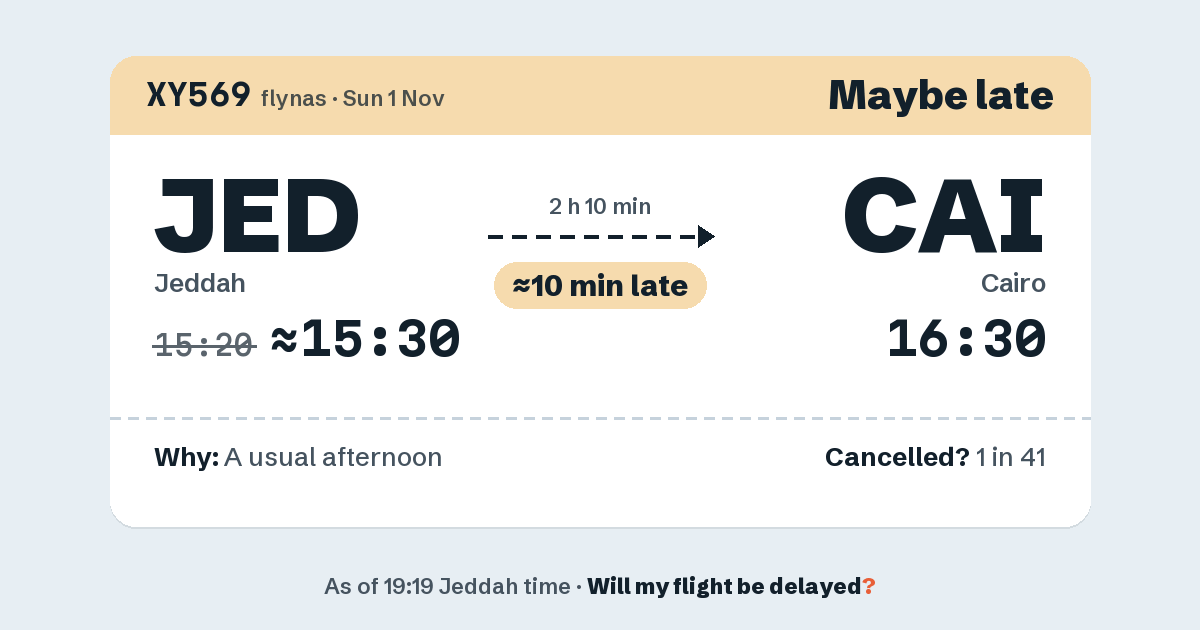 Link preview: XY569 lands about 16:33