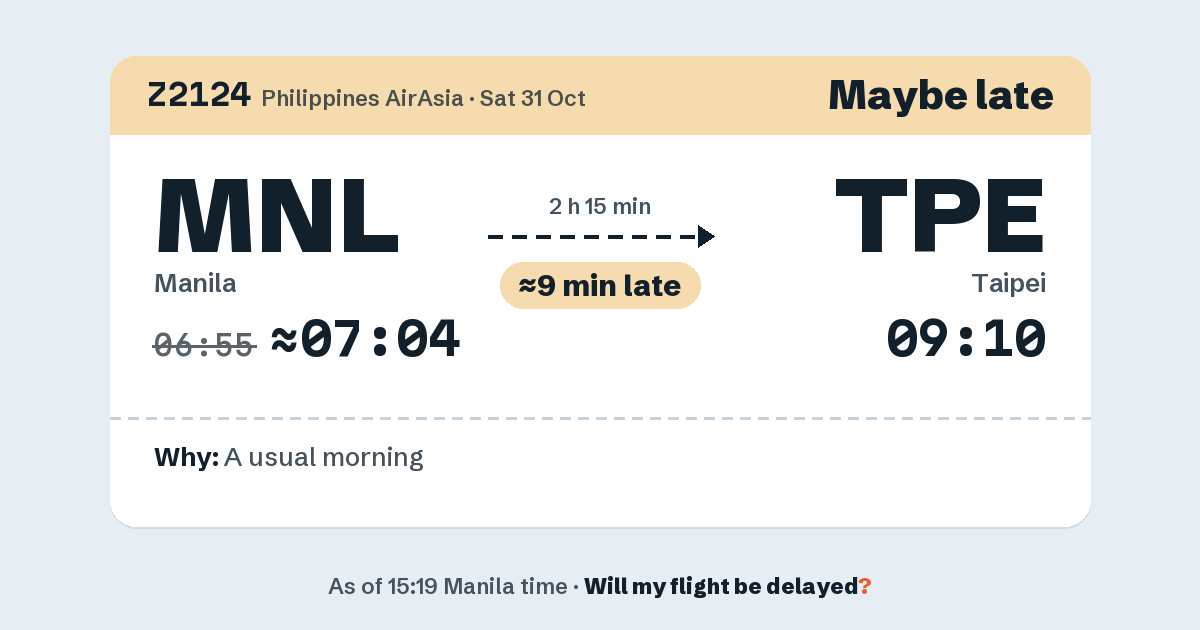 Link preview: Z2124 lands about 09:11