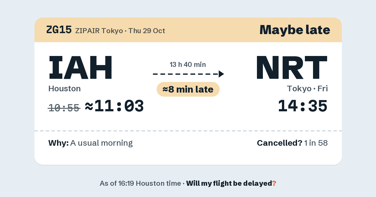 Link preview: ZG15 lands about 14:31