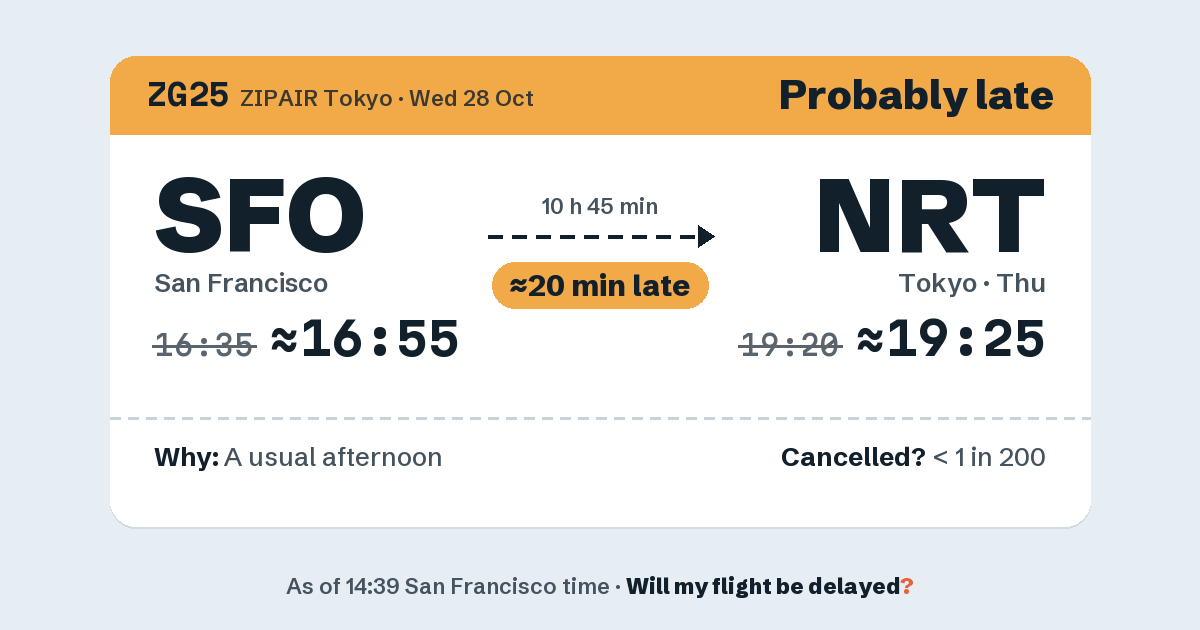 Link preview: ZG25 lands about 19:25