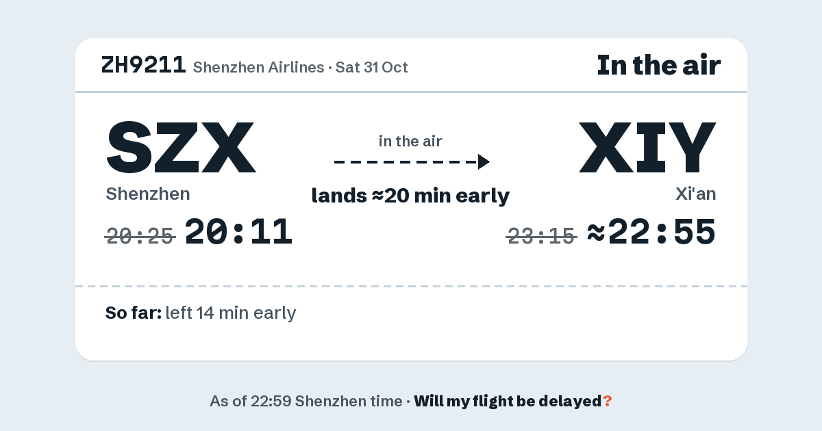 Link preview: ZH9211 lands about 22:55