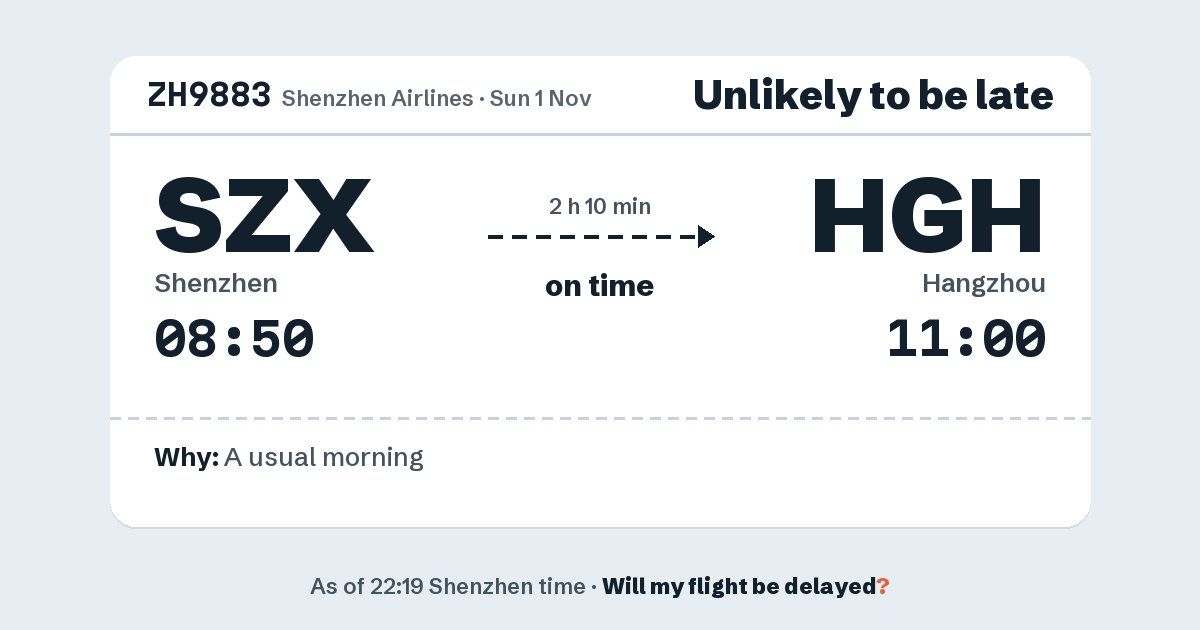 Link preview: ZH9883 lands about 11:01